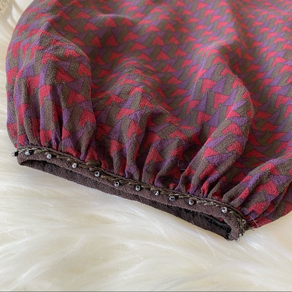 Leon Max Sheer Blouse Burgundy Medium w/ Camisole - Picture 11 of 13